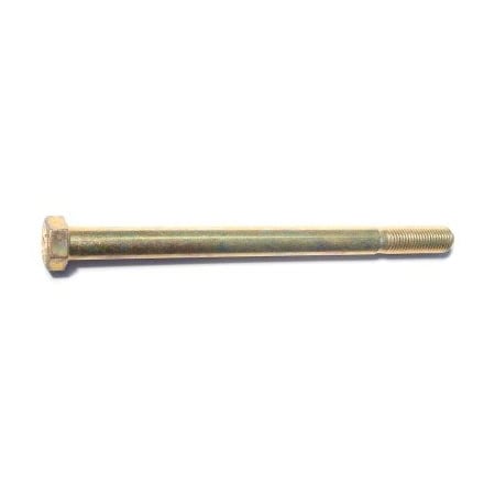 Midwest Fastener Grade 8, 7/16"-20 Hex Head Cap Screw, Zinc Yellow Steel, 6 in L, 10 PK 51639